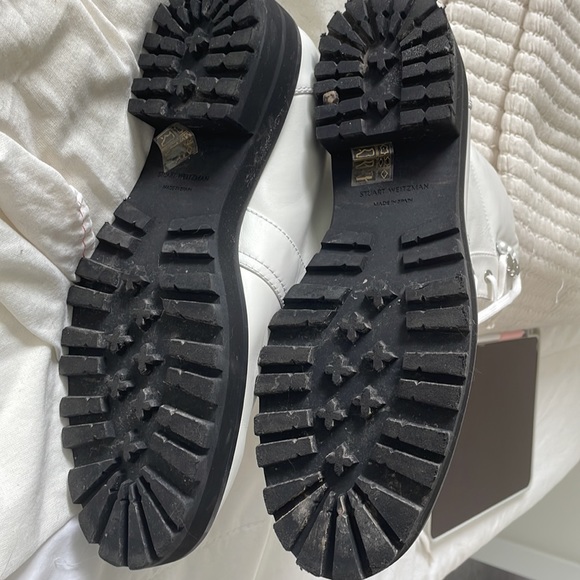 Stuart Weitzman White Pearl Combat Boots - Picture 7 of 7